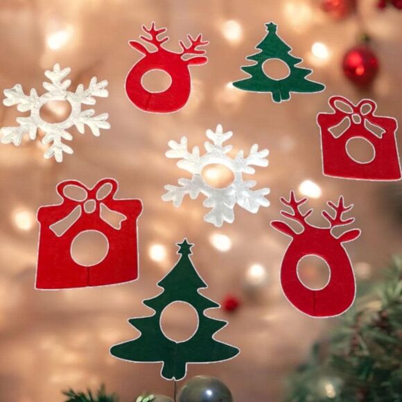 Festive Wine Glass Charms Set - Christmas Drink Decorations for Gatherings - Picture 3 of 5